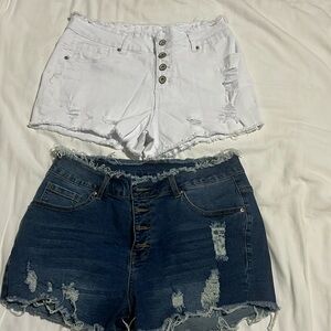 Both pair 2 for price of one. Brand New distressed Jean shorts